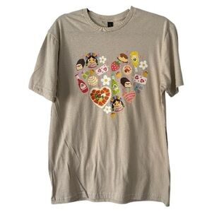 Mexican Inspired Pan Dulce Graphic T-Shirt with Heart Design